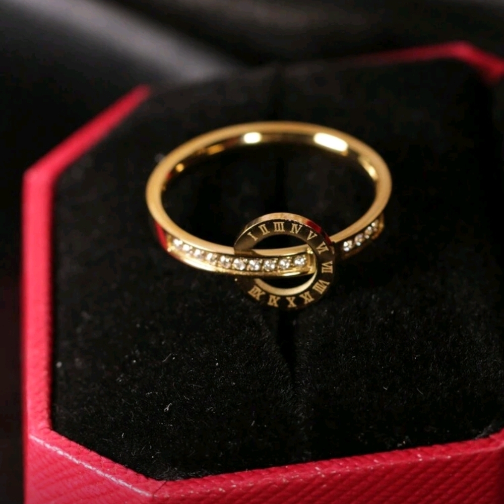 Elegant Gold Roman Numeral Ring